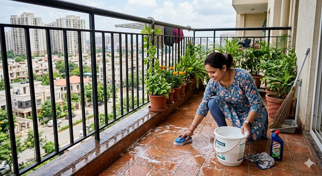 Balcony cleaning checklist for homes in Zirakpur